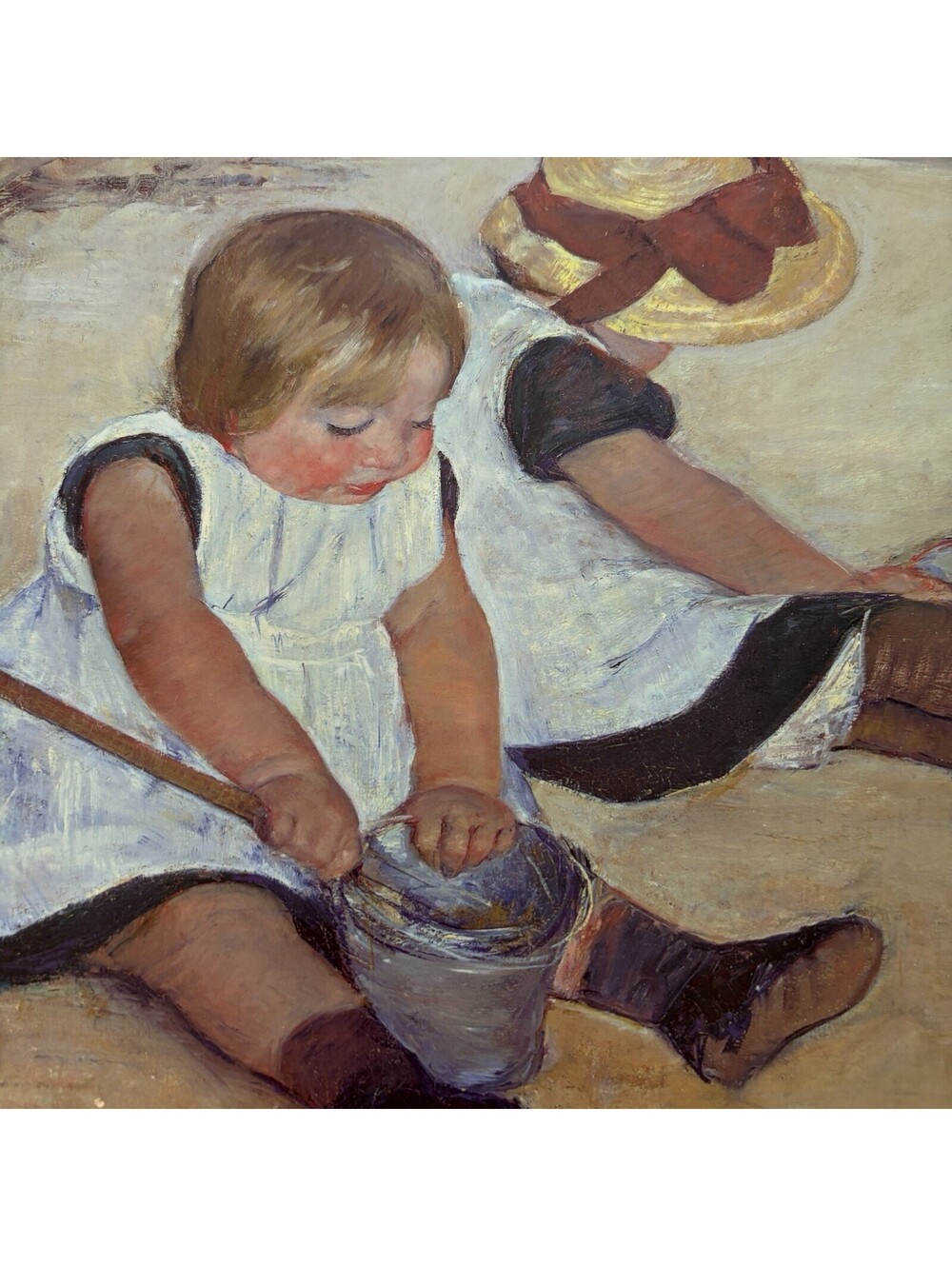 Mary Cassett Children Playing On The Beach Print On Wood Board Made In Canada